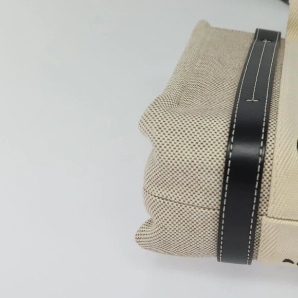 Chloe Woody Small Hand Bag Canvas 2way Beige Silver Auth am8330 - Picture 13 of 16
